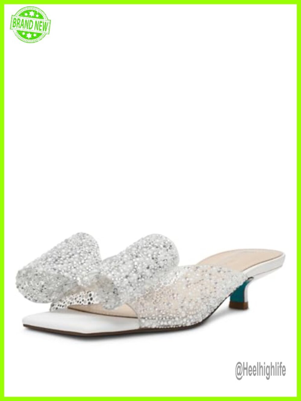 Peep Toe Kitten Heel Slingback Pump Embellished Mesh Formal